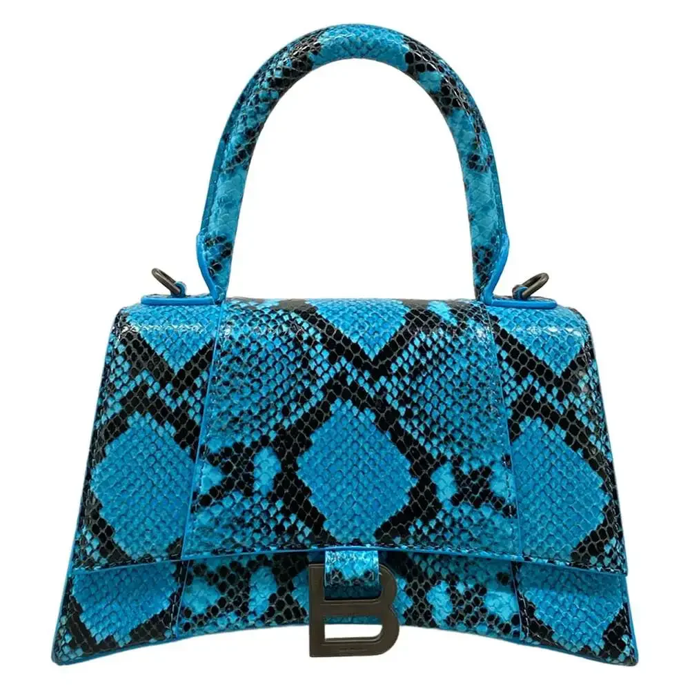 Balenciaga Hourglass Small Handbag 593546 Blue Black